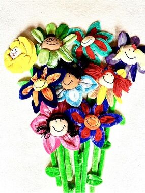 Vintage Animal Alley 26–28” Tall Plush Flower Bouquet Set 9pc Toys R Us Rare